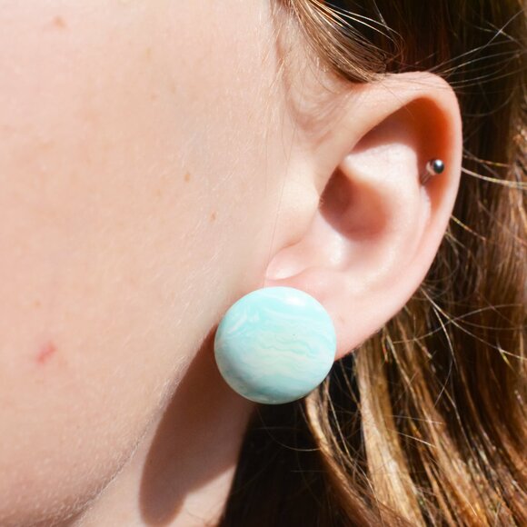 Bundle of Two Blue Circle Stud Earrings - Picture 4 of 8